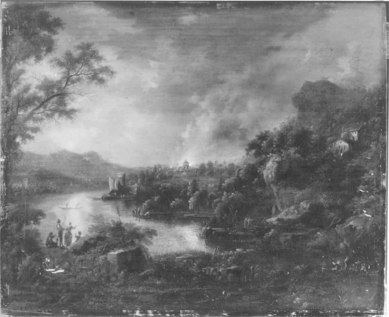 Paesaggio al chiaro di luna con Conflagrazione - Collezioni di pittura dello Stato bavarese